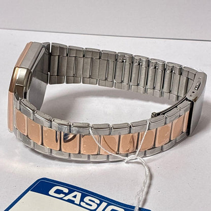 Casio MTP-B195RG Watch with Rose Gold and Navy Strap