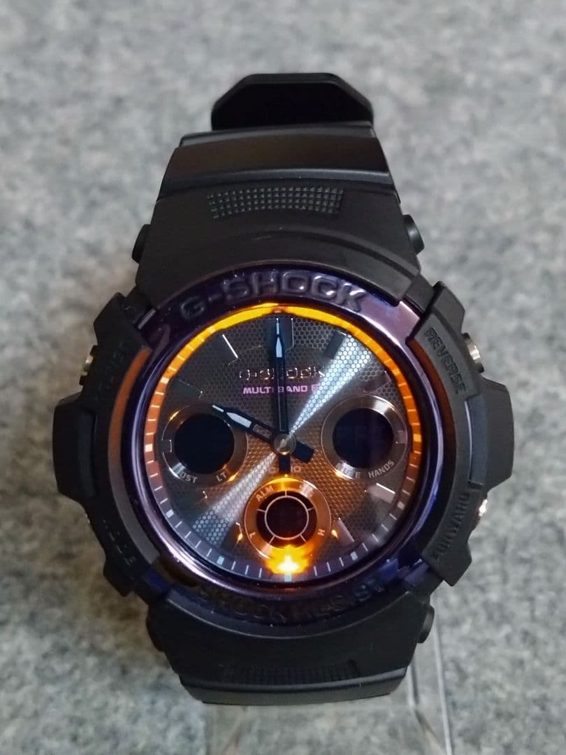 Casio G-Shock Virtual Blue Series AWG-M100SVB-1AJF Model with Solar Power and Black & Blue Violet Design — Japan Import