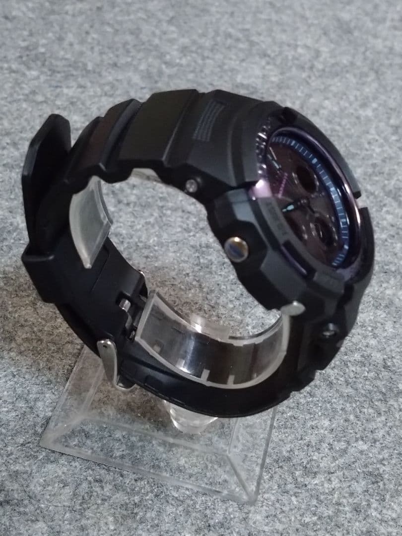 Casio G-Shock Virtual Blue Series AWG-M100SVB-1AJF Model with Solar Power and Black & Blue Violet Design — Japan Import