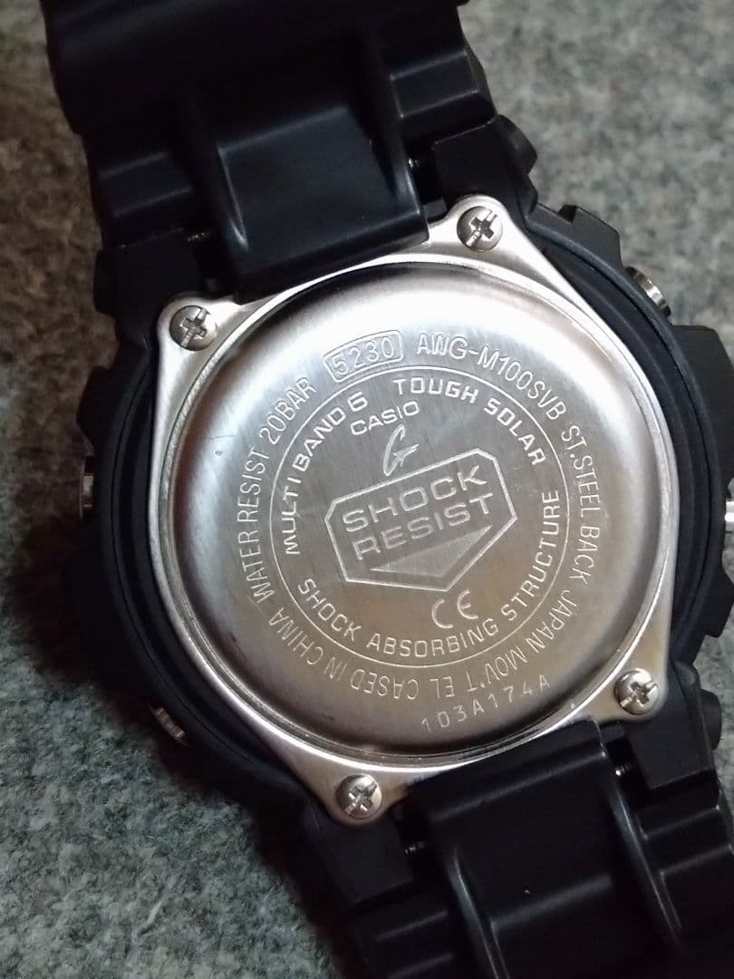 Casio G-Shock Virtual Blue Series AWG-M100SVB-1AJF Model with Solar Power and Black & Blue Violet Design — Japan Import