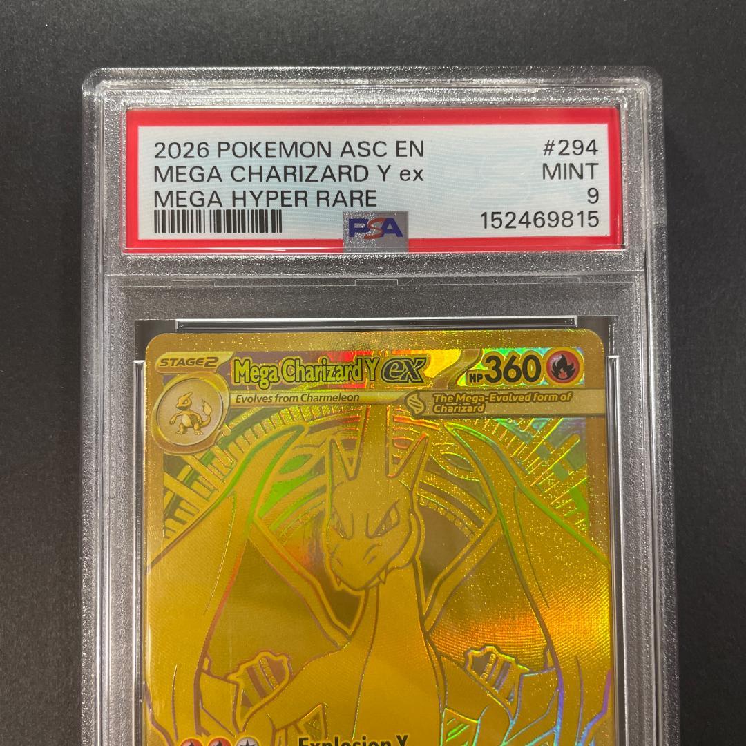 Bandai Mega Lizardonex Y collectible card 294/217 graded PSA9 English version showing front design