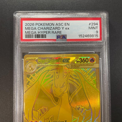 Bandai Mega Lizardonex Y collectible card 294/217 graded PSA9 English version showing front design