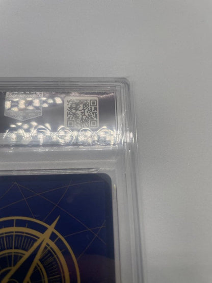 One Piece Monkey D. Luffy OP05 PSA10 graded 3rd Anniversary trading card in a PSA protective case