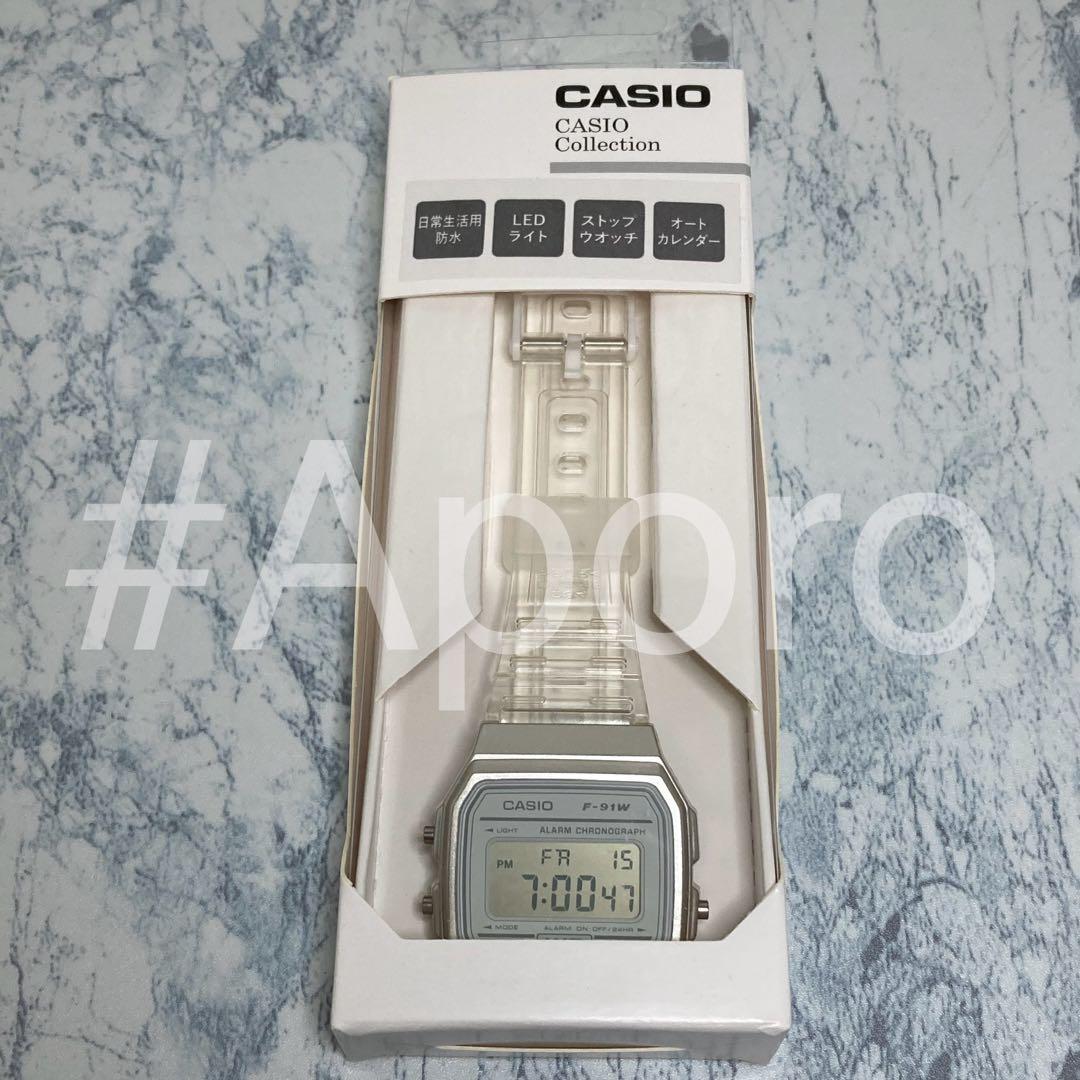 Casio Digital Watch with Clear White Skeleton Case and Resin Band — Japan Import