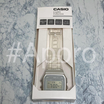 Casio Digital Watch with Clear White Skeleton Case and Resin Band — Japan Import
