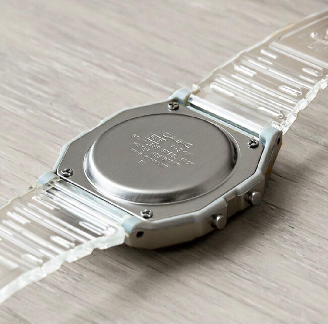 Casio Digital Watch with Clear White Skeleton Case and Resin Band — Japan Import