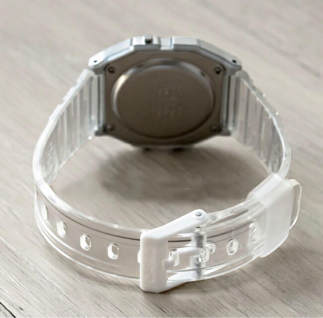 Casio Digital Watch with Clear White Skeleton Case and Resin Band — Japan Import