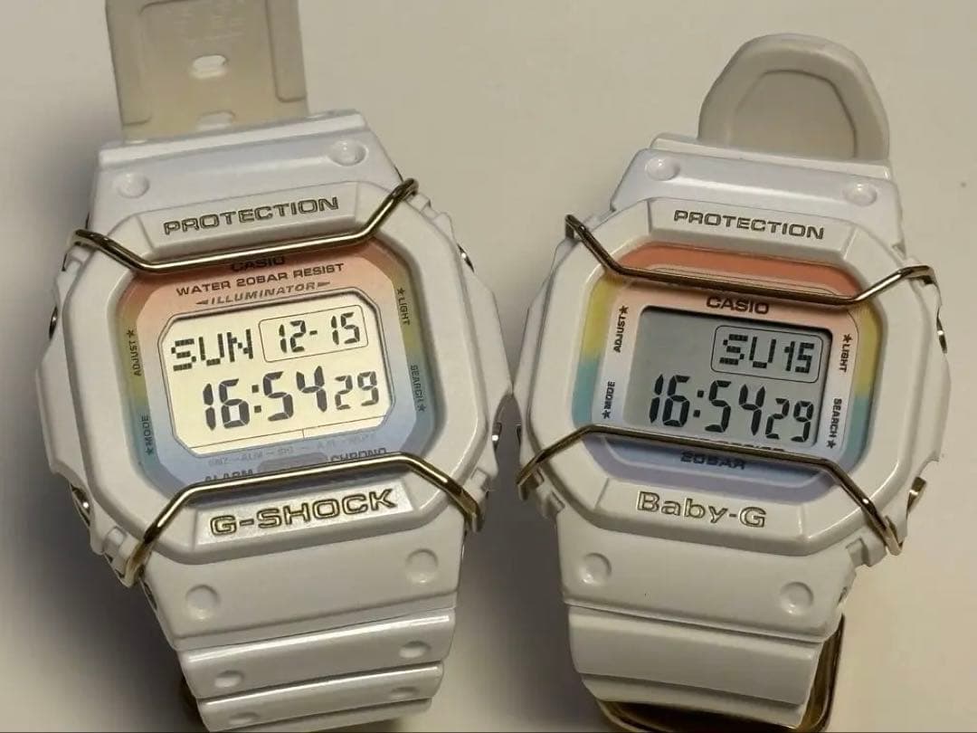 Casio Baby-G Limited Edition 2014 Rainbow White Gradient Women's Watch Set Without Box — Japan Import