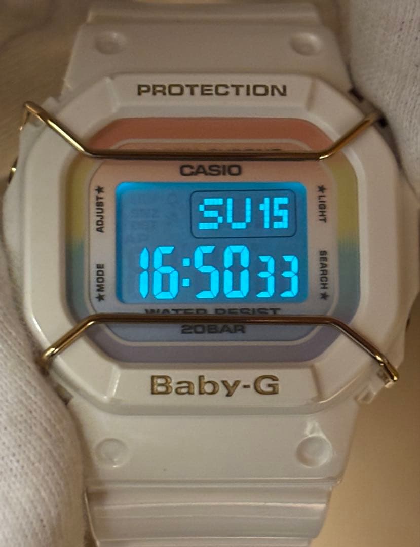 Casio Baby-G Limited Edition 2014 Rainbow White Gradient Women's Watch Set Without Box — Japan Import