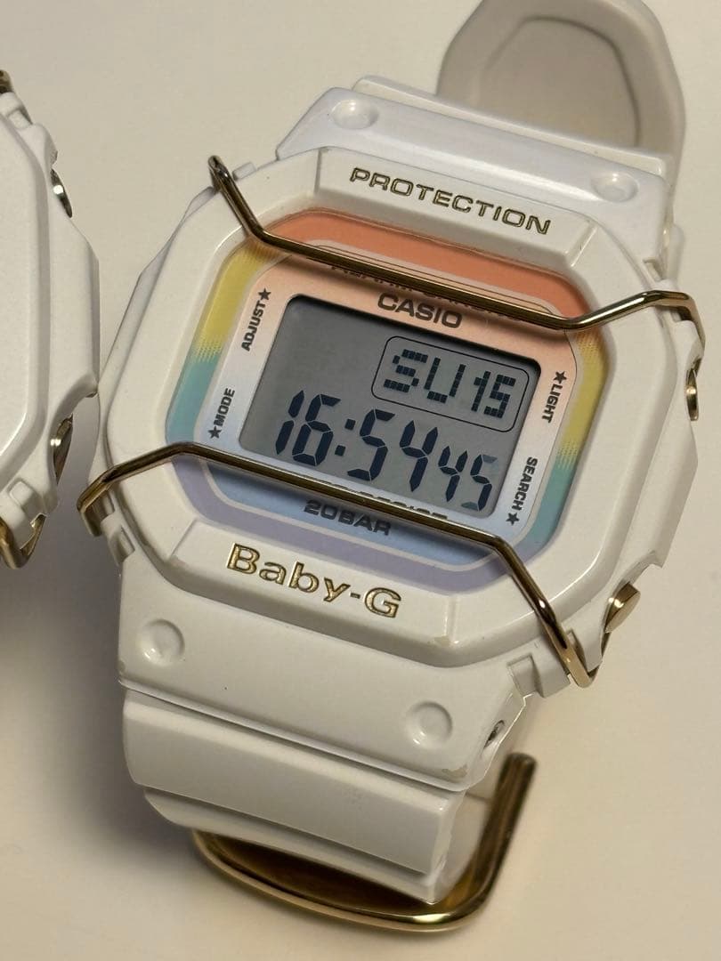 Casio Baby-G Limited Edition 2014 Rainbow White Gradient Women's Watch Set Without Box — Japan Import