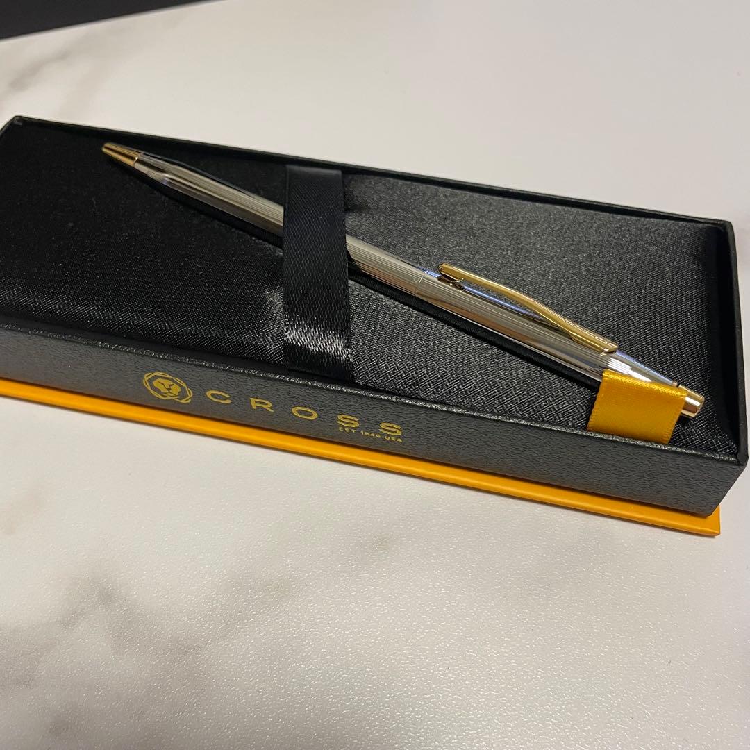 Cross Silver and Gold Design Ballpoint Pen with Premium Case