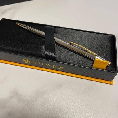 Cross Silver and Gold Design Ballpoint Pen with Premium Case