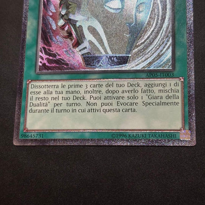 Yugioh Greedy Vase Relic trading card from Italy with EU Italian language and region