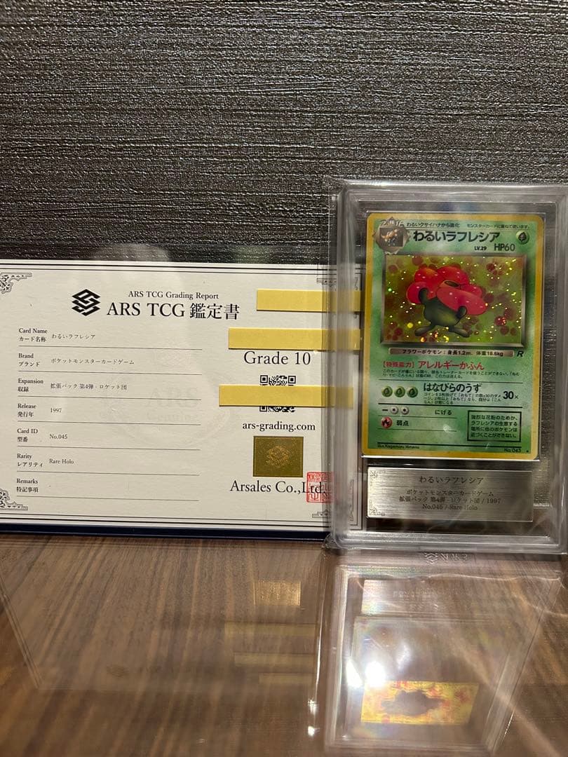 Nihon Card Corporation Warlord Shephard Pokémon card with old back and authentication document