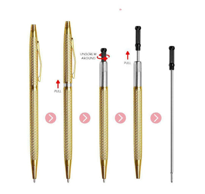 Cross gold gel pen with detailed Gilorosh engraving and twist mechanism Japanese import