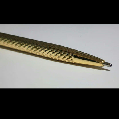 Cross gold gel pen with detailed Gilorosh engraving and twist mechanism Japanese import