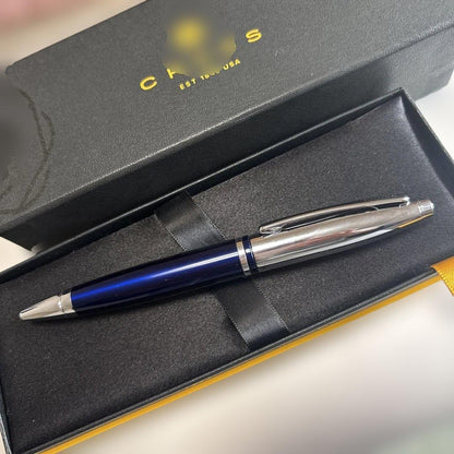 Seiki Cross ballpoint pen in blue metal with clean touch part and sleek design