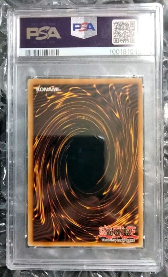 Bandai Yu-Gi-Oh Dark Magician LOB Error Faded Foil Shift PSA 9 single card with faded yellow color