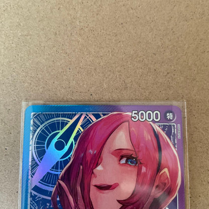 One Piece Vince Smoke Reiju Leader Parallel Card with detailed artwork and parallel rarity design