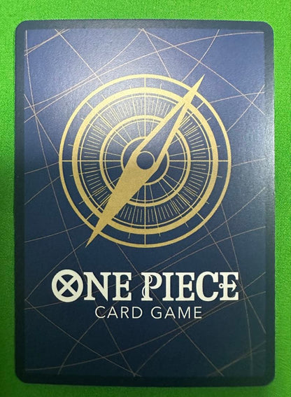 One Piece Edward Newgate SP Card model ST15-002 in a protective sleeve and waterproof hard case