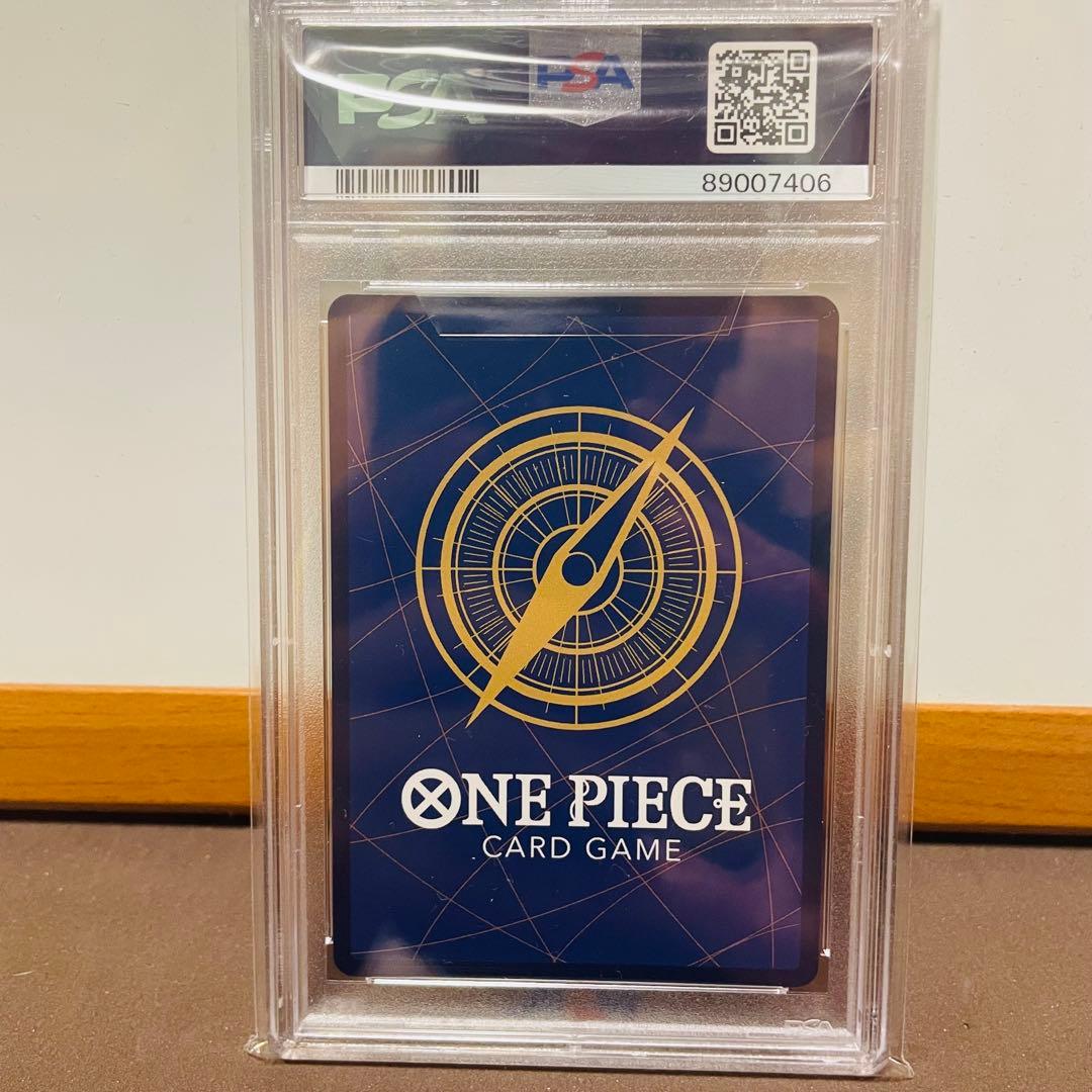 Bandai One Piece Franky Standard Battle Promo Card graded PSA 10 with minor scratches and case wear