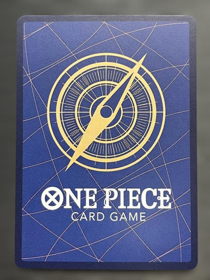 Used One Piece Marshall D. Teach OP16-119 KO571 Secret Edition trading card with visible wear in protective sleeve