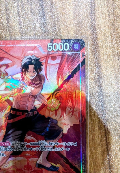 One Piece Portgas D. Ace Leader Parallel Card featuring Whitebeard Pirate, Japan import collectible