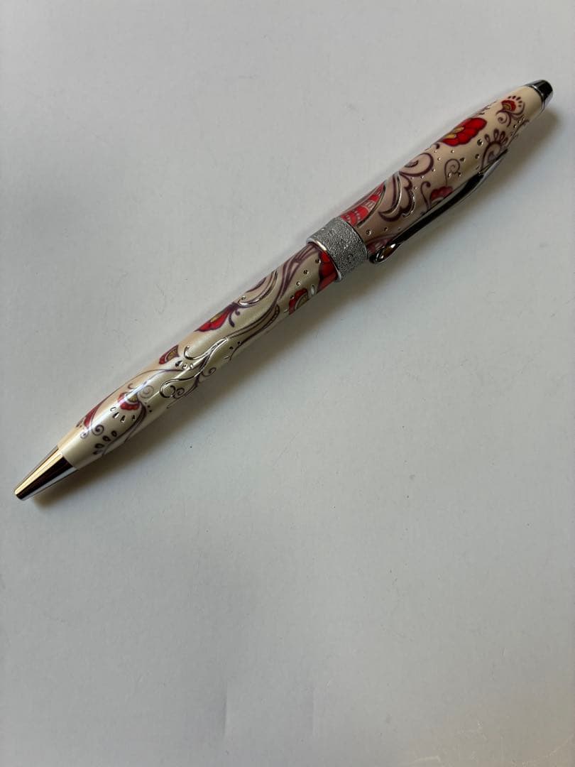Cross Botanica Red Ballpoint Pen with Gold Trim and Box - Japan Import