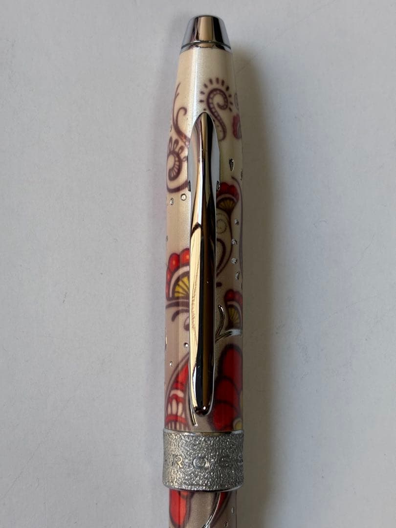 Cross Botanica Red Ballpoint Pen with Gold Trim and Box - Japan Import