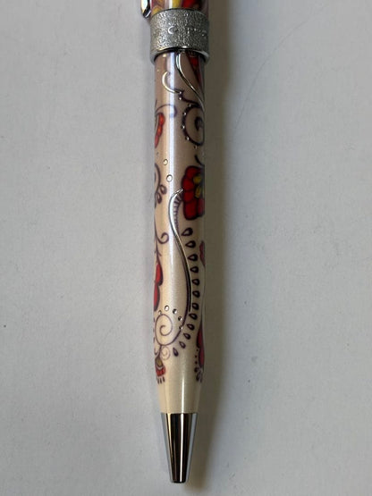 Cross Botanica Red Ballpoint Pen with Gold Trim and Box - Japan Import