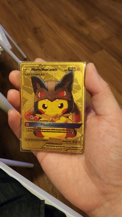 Bandai Pikachu Mega Lucario costume collectible card Japan import featuring character costumes
