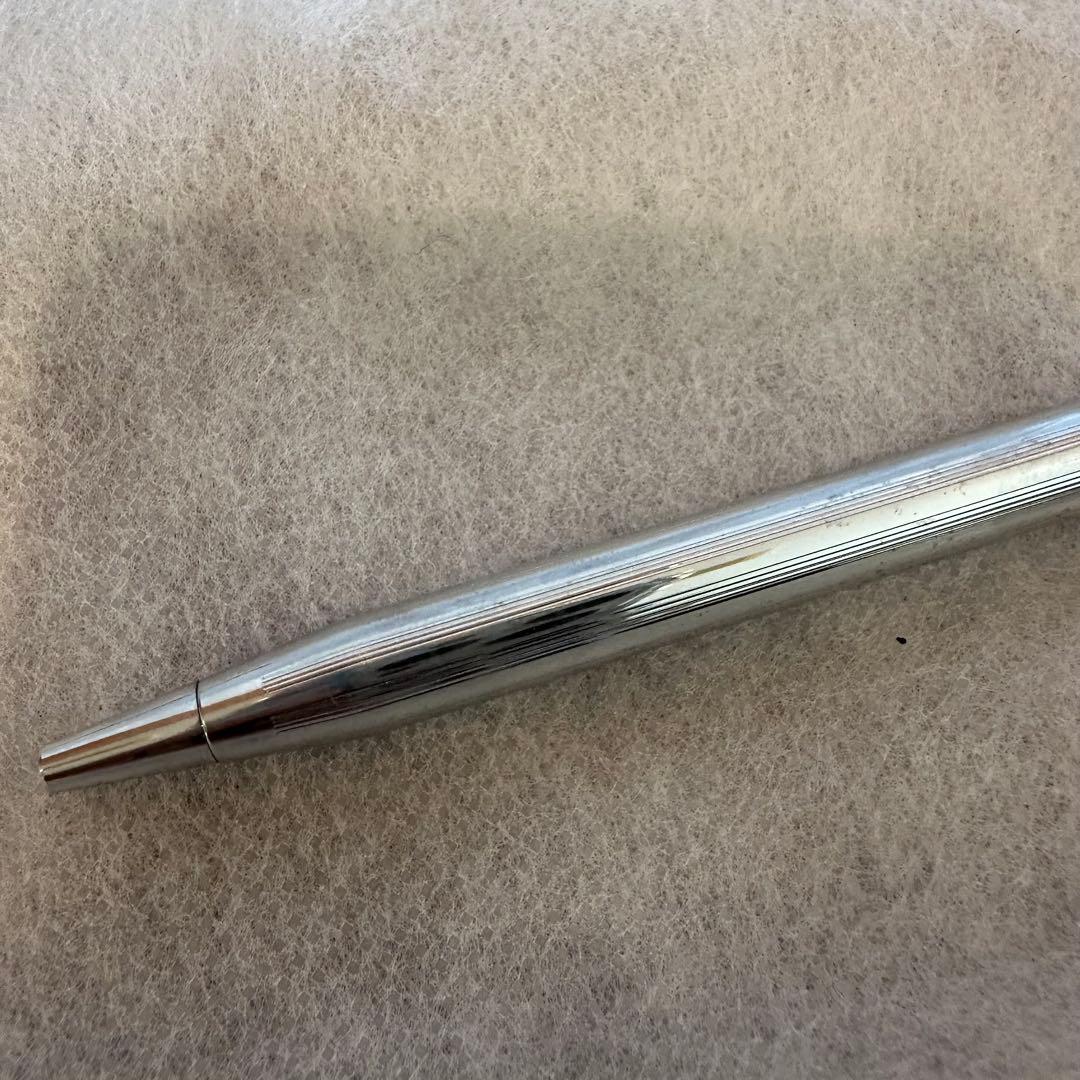 Used Cross rotating ballpoint pen metal body model 14 806-26186 with white outer box showing stains
