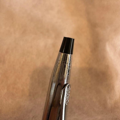 Used Cross rotating ballpoint pen metal body model 14 806-26186 with white outer box showing stains