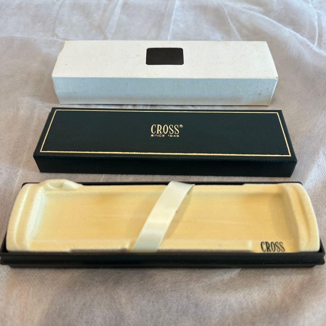 Used Cross rotating ballpoint pen metal body model 14 806-26186 with white outer box showing stains