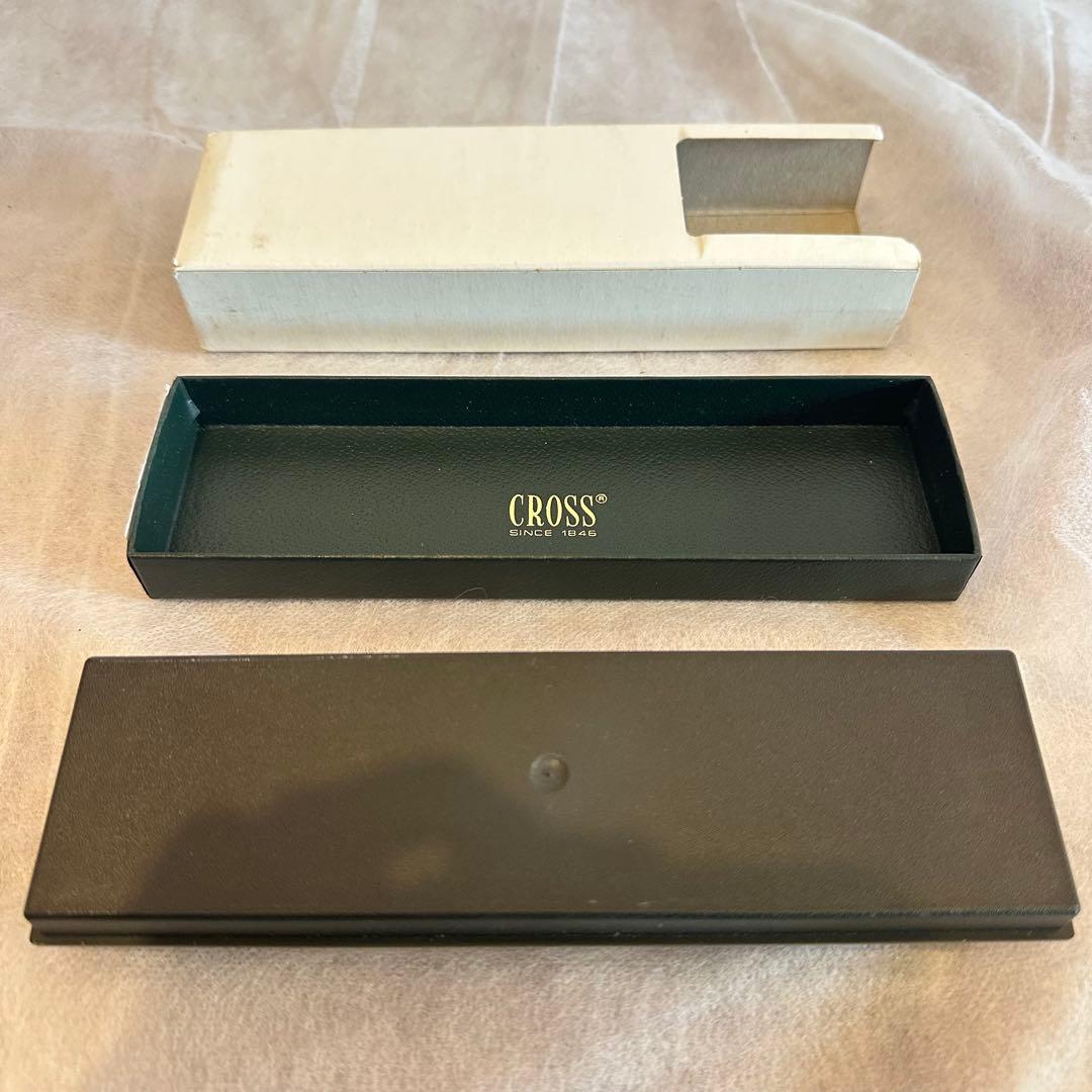 Used Cross rotating ballpoint pen metal body model 14 806-26186 with white outer box showing stains