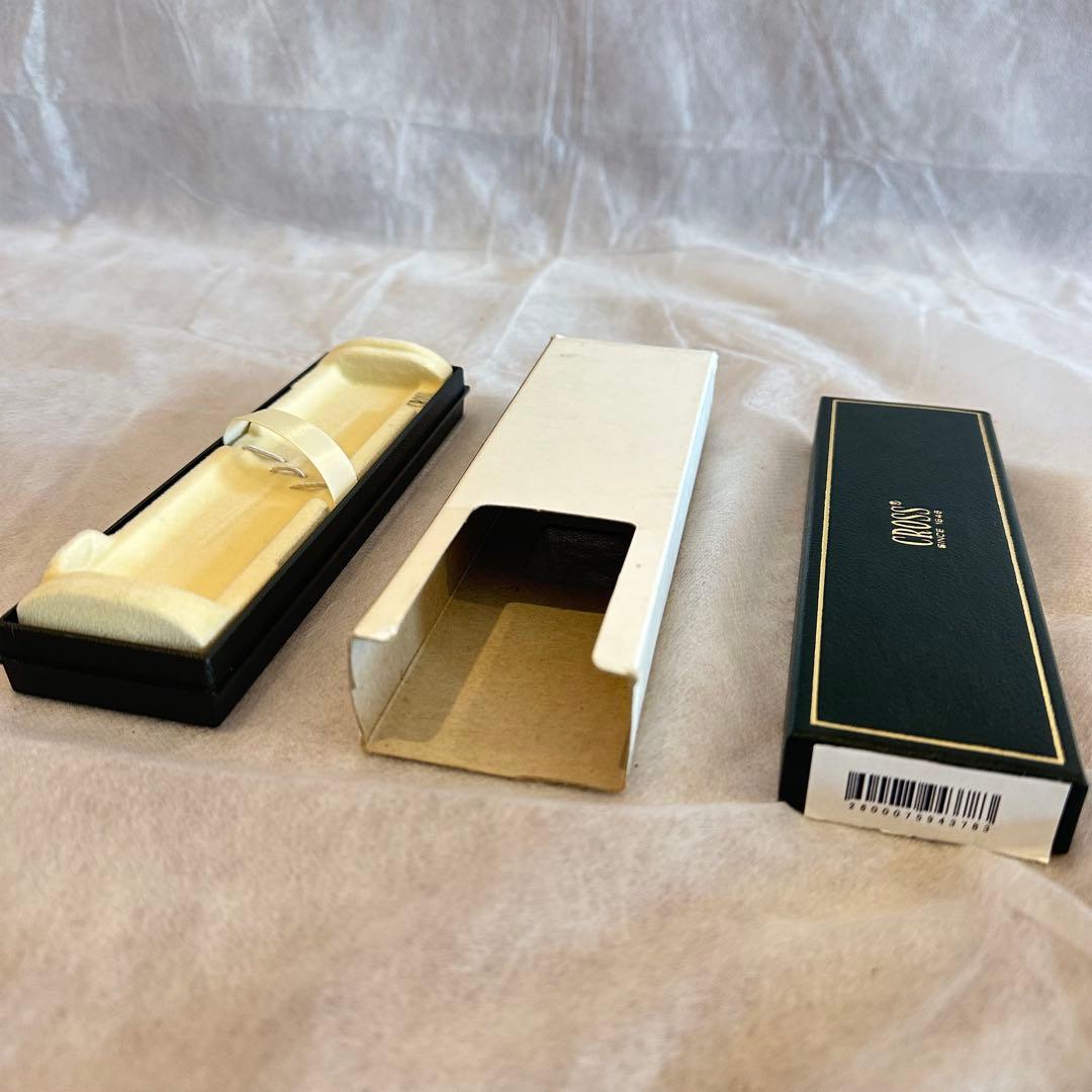 Used Cross rotating ballpoint pen metal body model 14 806-26186 with white outer box showing stains