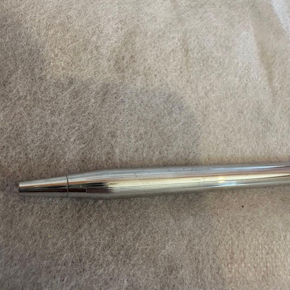Used Cross rotating ballpoint pen metal body model 14 806-26186 with white outer box showing stains