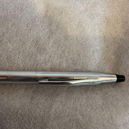 Used Cross rotating ballpoint pen metal body model 14 806-26186 with white outer box showing stains