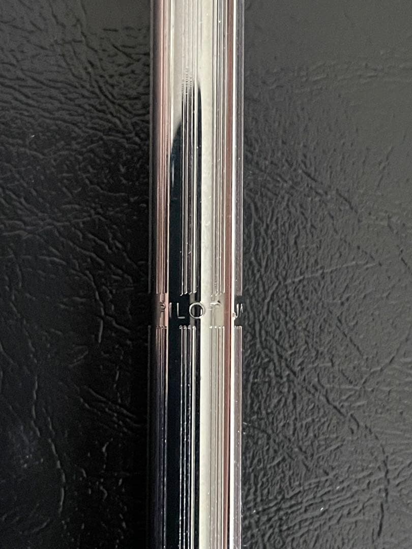 Pilot Showa silver ballpoint pen with gold cross decoration and gold-plated click mechanism