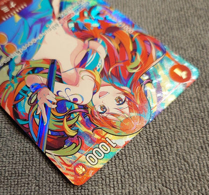 One Piece trading card featuring Nami with parallel rarity, card number ST01-007, power 1000