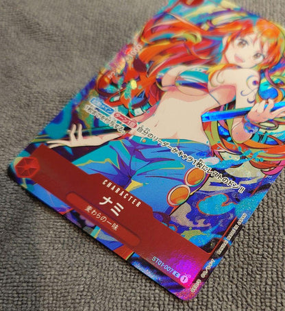 One Piece trading card featuring Nami with parallel rarity, card number ST01-007, power 1000