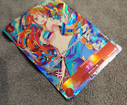 One Piece trading card featuring Nami with parallel rarity, card number ST01-007, power 1000