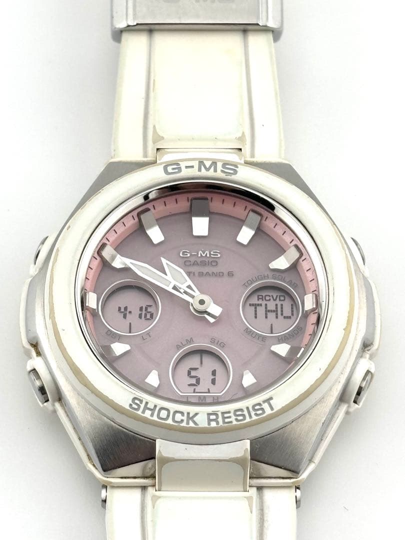 Casio Baby-G G-MS MSG-W100-7A2JF Watch White Body Pink Dial Radio Wave Solar — Japan Import