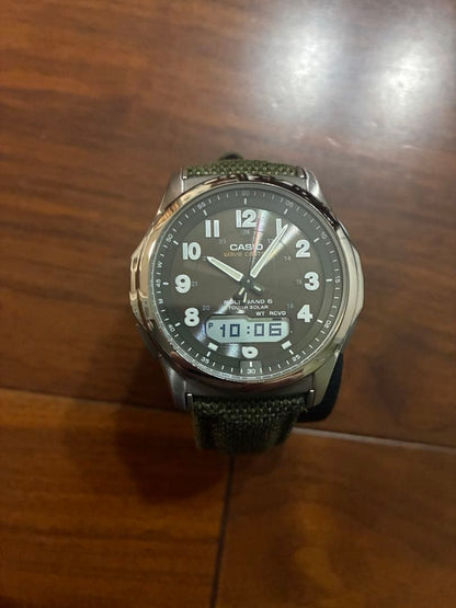 Casio WVA-M630B-3AJF Wave Ceptor Solar Watch with Military Band Japan Import