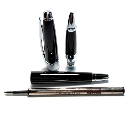 Cross Apojii Criter Chip Rollerball Pen Model AT0125-2 Black Lacquer with Chrome Finish — Japan Import