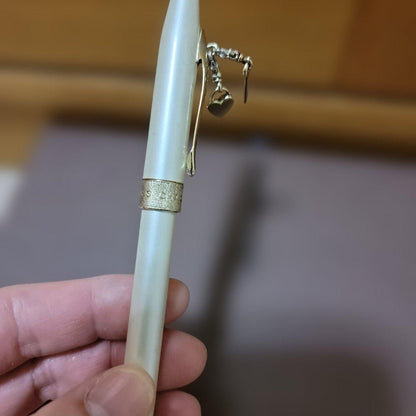 Cross White and Gold Ballpoint Pen with Heart Charm