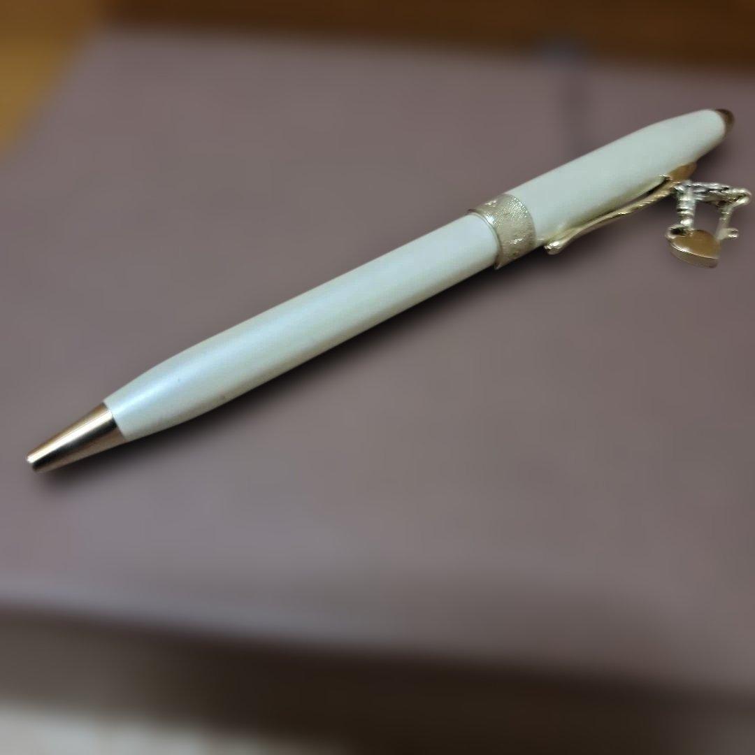 Cross White and Gold Ballpoint Pen with Heart Charm