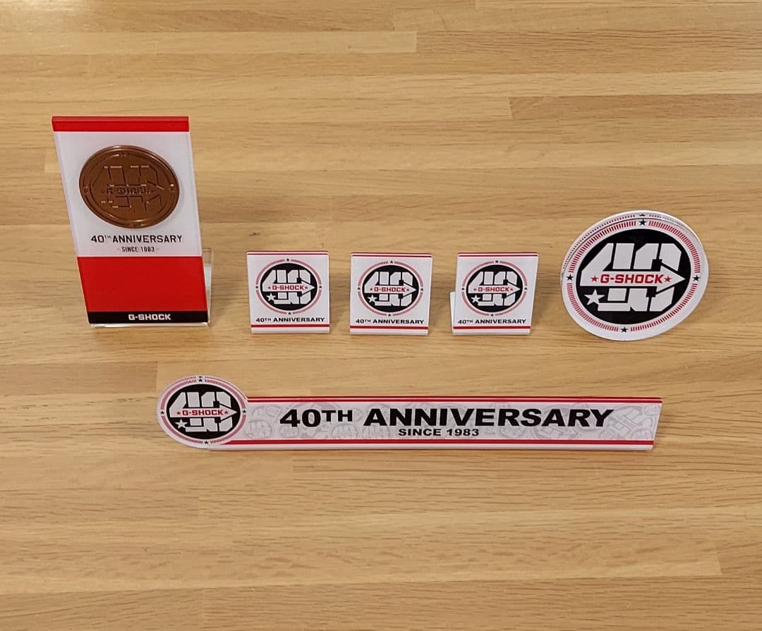 Casio G-Shock 40th Anniversary Display Sign 6-Piece Set Not for Sale — Japan Import
