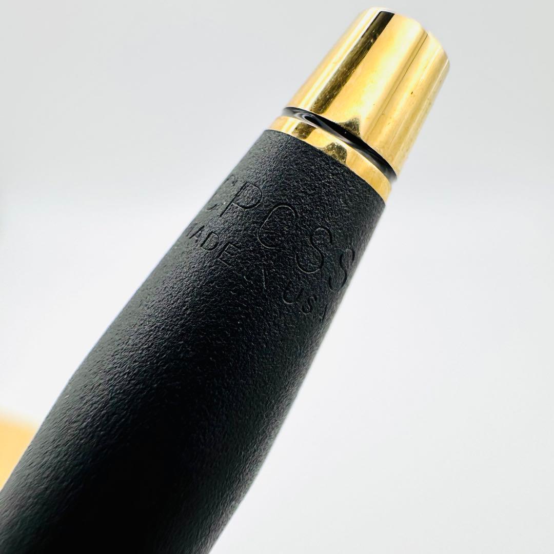 Cross Classic Black Ballpoint Pen USA Made Leaf Pattern Blue Ink