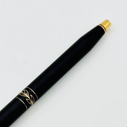 Cross Classic Black Ballpoint Pen USA Made Leaf Pattern Blue Ink